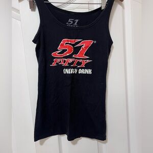 51 Fifty Energy Drink Black Tank Top - Women’s Med - Like New